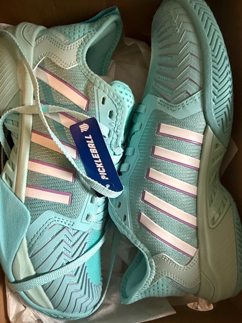 K-Swiss Women's Athletic Shoes in Mint with Pink Accents